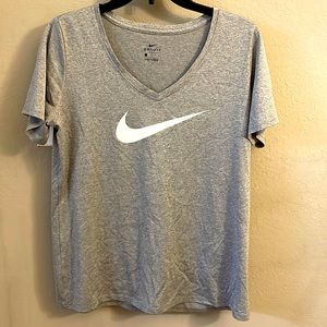 NIKE Women's Dri-FIT Short-Sleeve V-Neck Tee